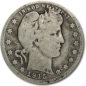 1915-S Barber Quarter Good 1915-S Barber Quarter Good