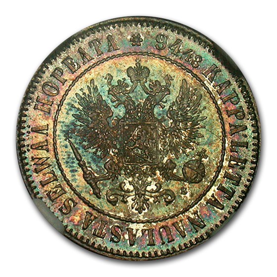 1915-S Finland Silver 1 Markaa MS-66 NGC 1915-S Finland Silver 1 Markaa MS-66 NGC