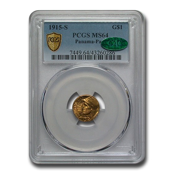 1915-S Gold $1.00 Panama-Pacific MS-64 PCGS CAC 1915-S Gold $1.00 Panama-Pacific MS-64 PCGS CAC