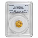 1915-S Gold $1.00 Panama-Pacific MS-65 PCGS