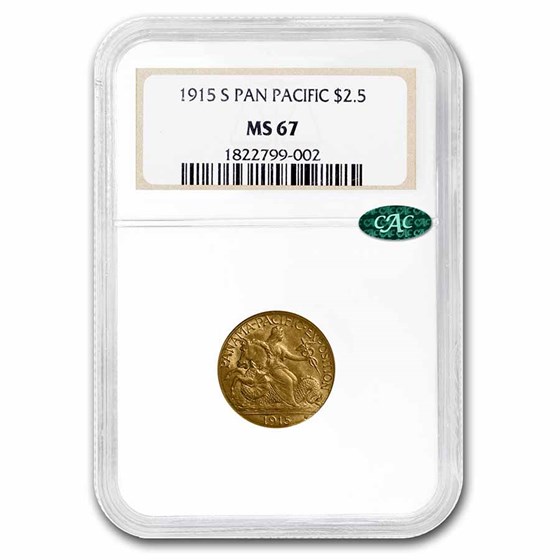 1915-S Gold $2.50 Panama-Pacific MS-67 NGC CAC 1915-S Gold $2.50 Panama-Pacific MS-67 NGC CAC