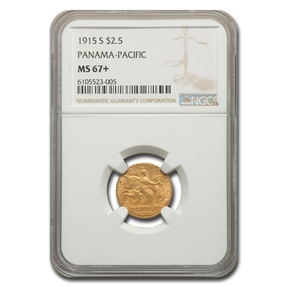 1915-S Gold $2.50 Panama-Pacific MS-67+ NGC 1915-S Gold $2.50 Panama-Pacific MS-67+ NGC