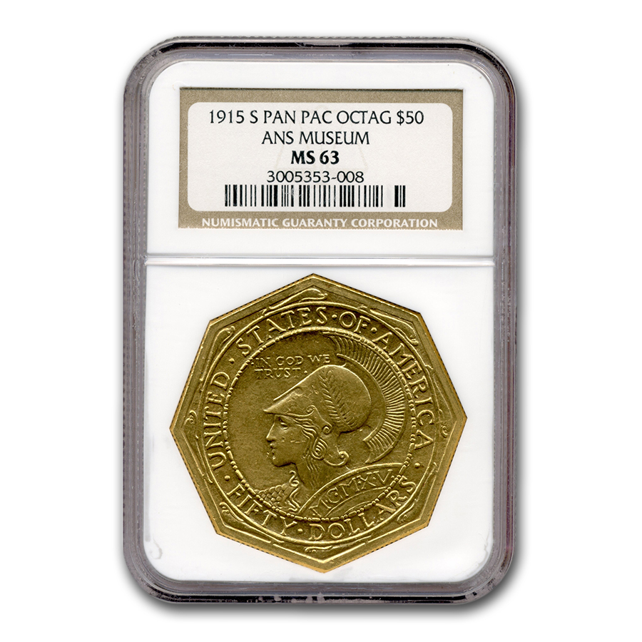 Buy 1915-S Gold $50 Panama-Pacific Octagonal MS-63 NGC | APMEX