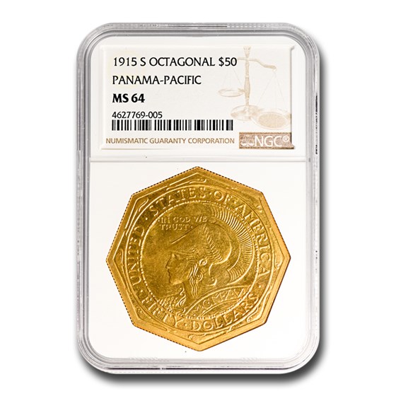 1915-S Gold $50 Panama-Pacific Octagonal MS-64 NGC 1915-S Gold $50 Panama-Pacific Octagonal MS-64 NGC