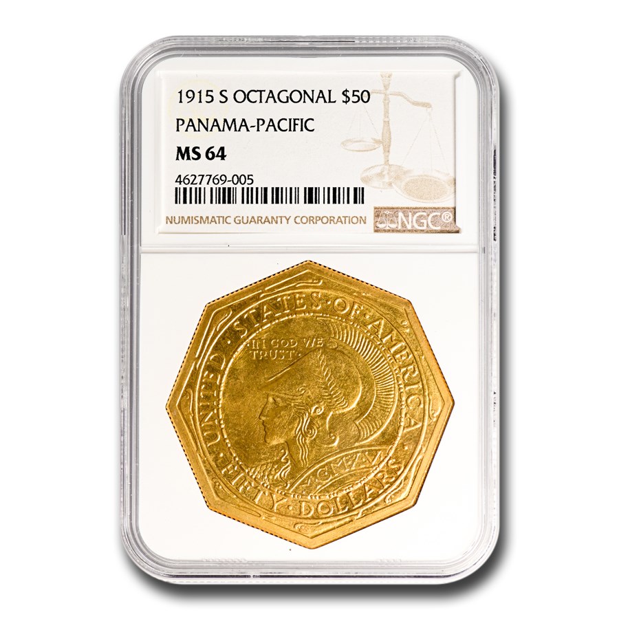 Buy 1915-S Gold $50 Panama-Pacific Octagonal MS-64 NGC | APMEX