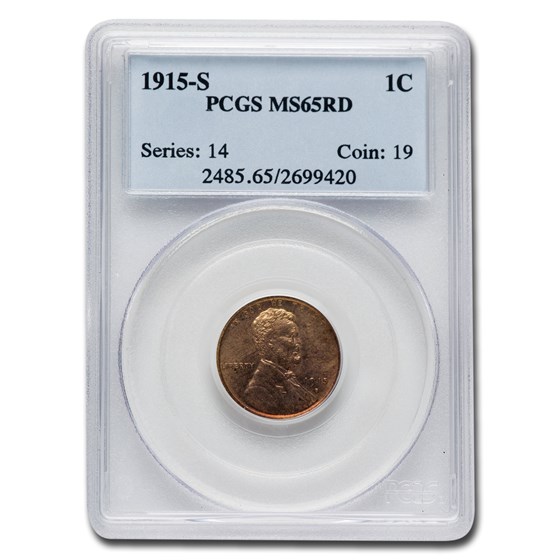 1915-S Lincoln Cent MS-65 PCGS (Red) 1915-S Lincoln Cent MS-65 PCGS (Red)