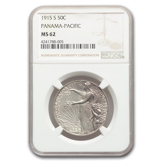 1915-S Panama Pacific Half Dollar MS-62 NGC 1915-S Panama Pacific Half Dollar MS-62 NGC