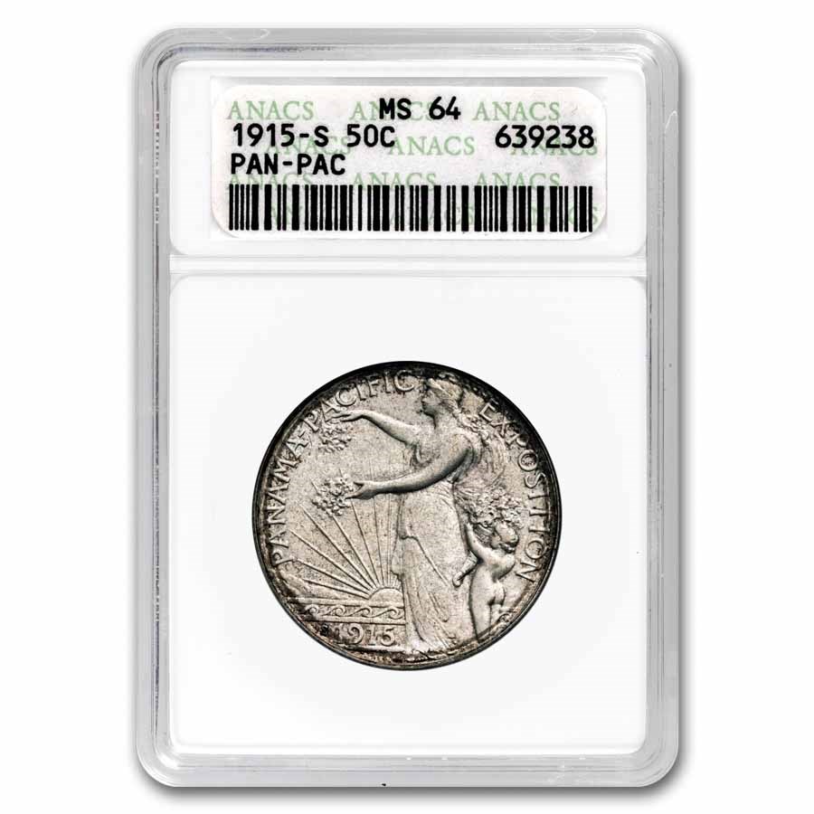 1915-S Panama-Pacific Half Dollar MS-64 ANACS (Old Holder)