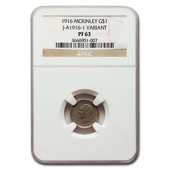 1916 $1.00 McKinley PF-63 NGC (J-A1916- 1 Variant) 1916 $1.00 McKinley PF-63 NGC (J-A1916- 1 Variant)
