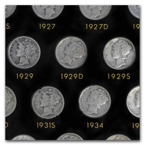 Buy 19161945 Complete Mercury Dime Set (Capital Plastic Holder) Coin