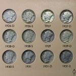 1916-1945 Mercury Dime Near Complete Set Dansco Album