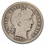 1916 Barber Dime 50-Coin Roll Avg Circ