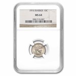 1916 Barber Dime MS-64 NGC
