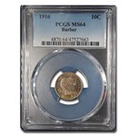 1916 Barber Dime MS-64 PCGS