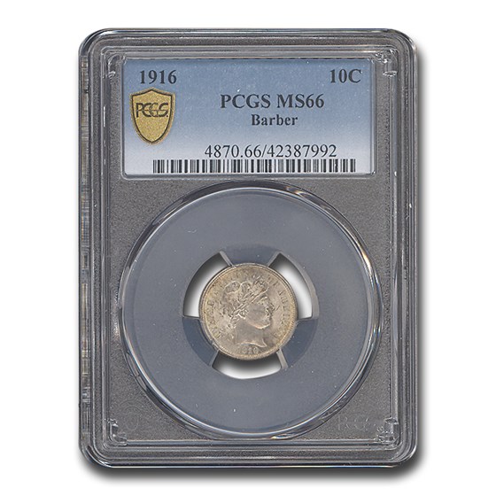 1916 Barber Dime MS-66 PCGS 1916 Barber Dime MS-66 PCGS