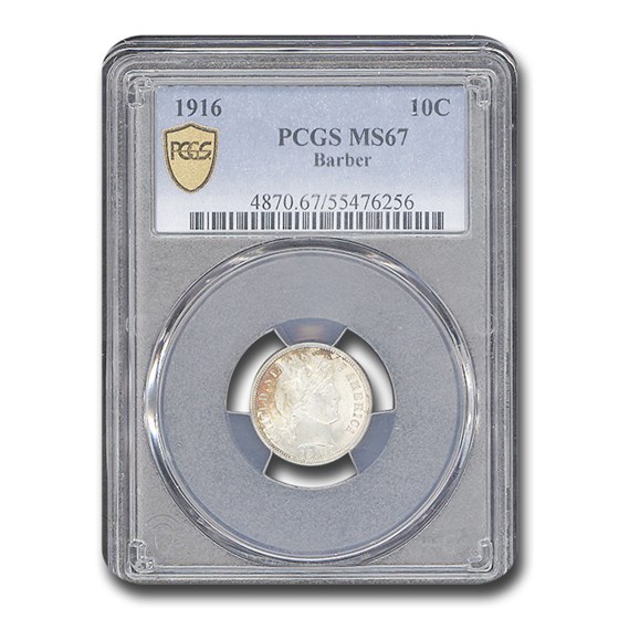 1916 Barber Dime MS-67 PCGS 1916 Barber Dime MS-67 PCGS