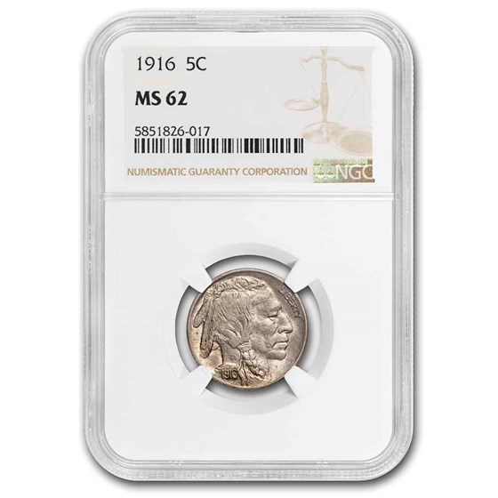 1916 Buffalo Nickel MS-62 NGC 1916 Buffalo Nickel MS-62 NGC