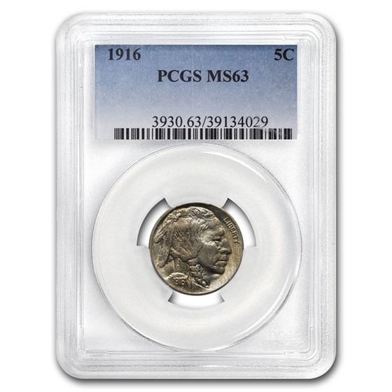 1916 Buffalo Nickel MS-63 PCGS 1916 Buffalo Nickel MS-63 PCGS