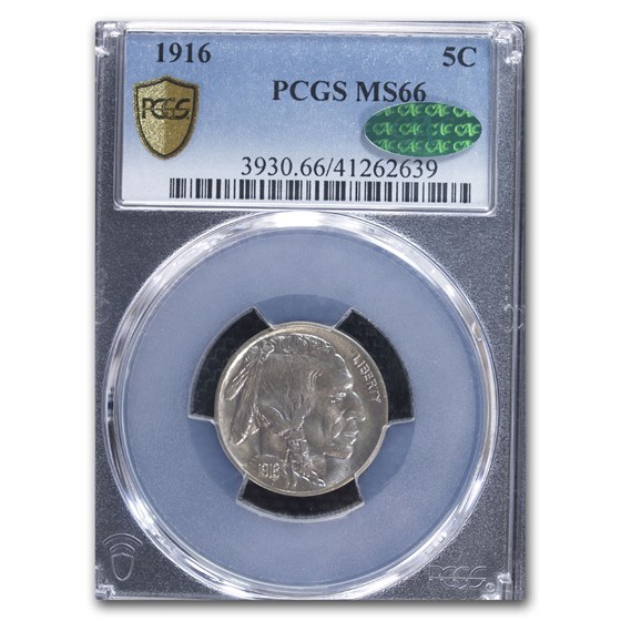 1916 Buffalo Nickel MS-66 PCGS CAC 1916 Buffalo Nickel MS-66 PCGS CAC