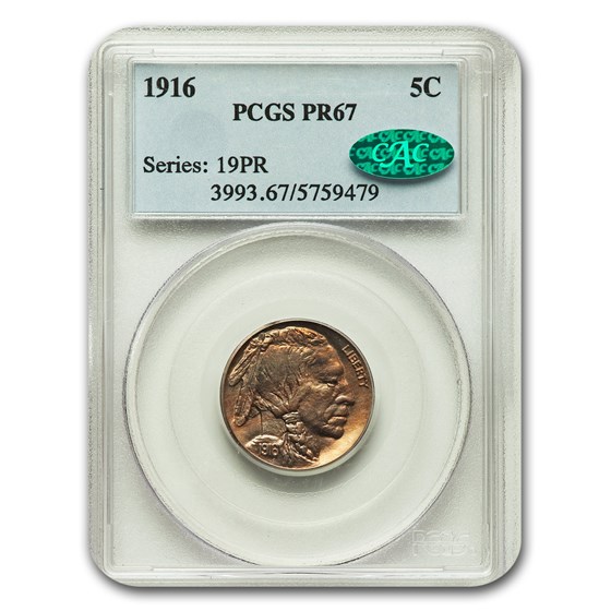 1916 Buffalo Nickel PR-67 PCGS CAC 1916 Buffalo Nickel PR-67 PCGS CAC