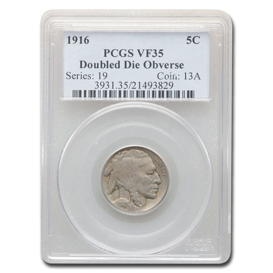 1916 Buffalo Nickel VF-35 PCGS (Doubled Die Obverse)