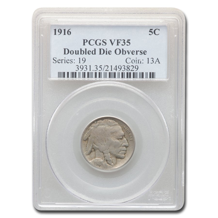 1916 Buffalo Nickel VF-35 PCGS (Doubled Die Obverse)