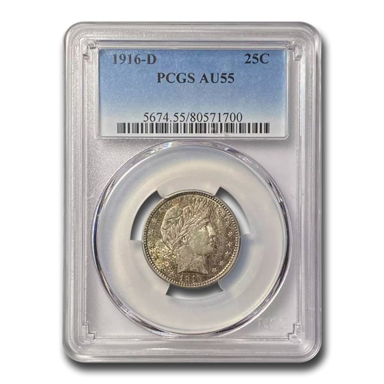 1916-D Barber Quarter AU-55 PCGS 1916-D Barber Quarter AU-55 PCGS