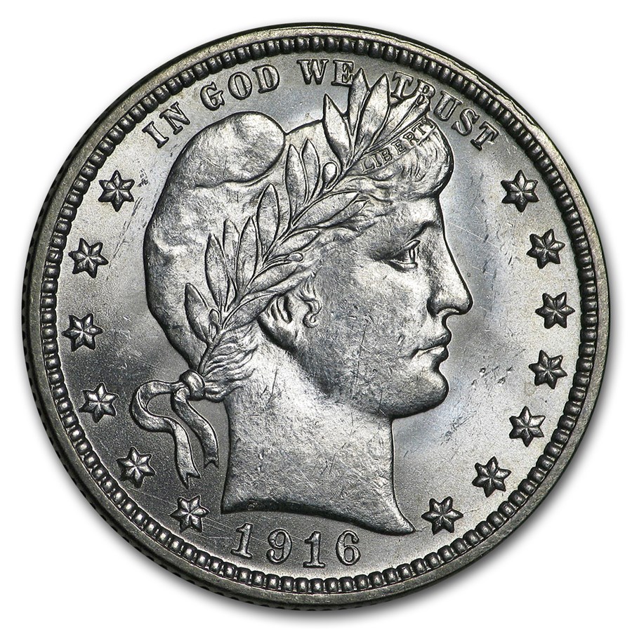 1916-D Barber Quarter BU