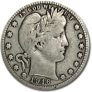 1916-D Barber Quarter Good/VG 1916-D Barber Quarter Good/VG