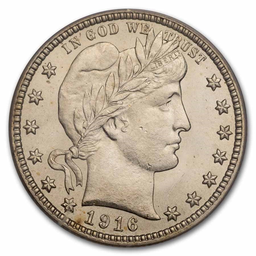 1916-D Barber Quarter MS-64 PCGS