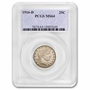 1916-D Barber Quarter MS-64 PCGS