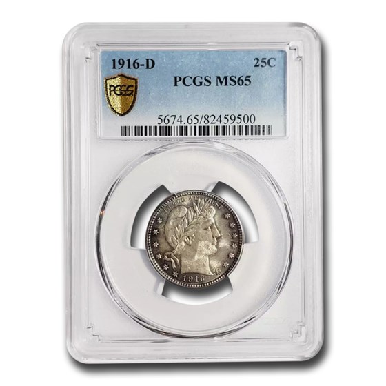 1916-D Barber Quarter MS-65 PCGS 1916-D Barber Quarter MS-65 PCGS