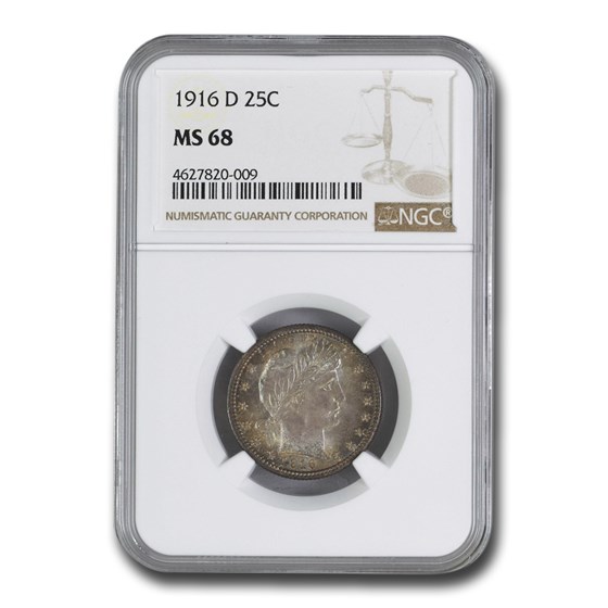 1916-D Barber Quarter MS-68 NGC 1916-D Barber Quarter MS-68 NGC