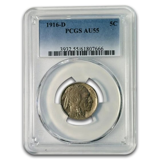 1916-D Buffalo Nickel AU-55 PCGS