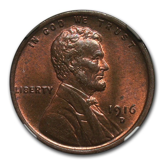 1916-D Lincoln Cent MS-63 NGC (Red/Brown) 1916-D Lincoln Cent MS-63 NGC (Red/Brown)
