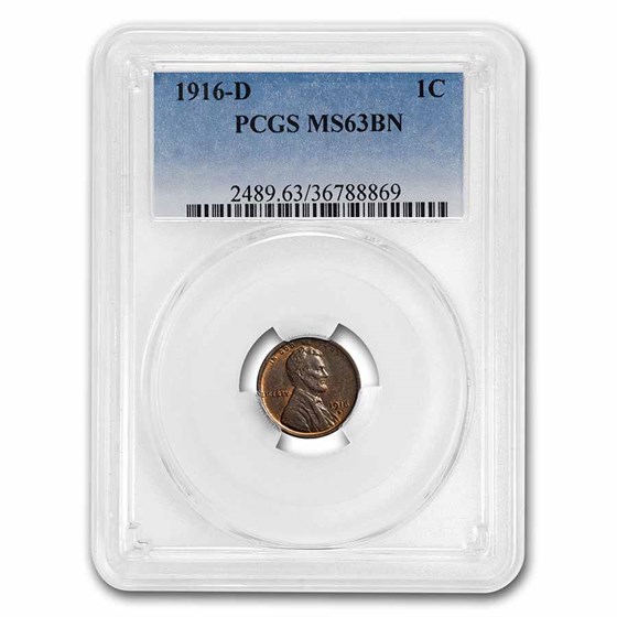 1916-D Lincoln Cent MS-63 PCGS (Brown) 1916-D Lincoln Cent MS-63 PCGS (Brown)