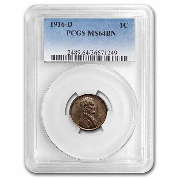 1916-D Lincoln Cent MS-64 PCGS (Brown)