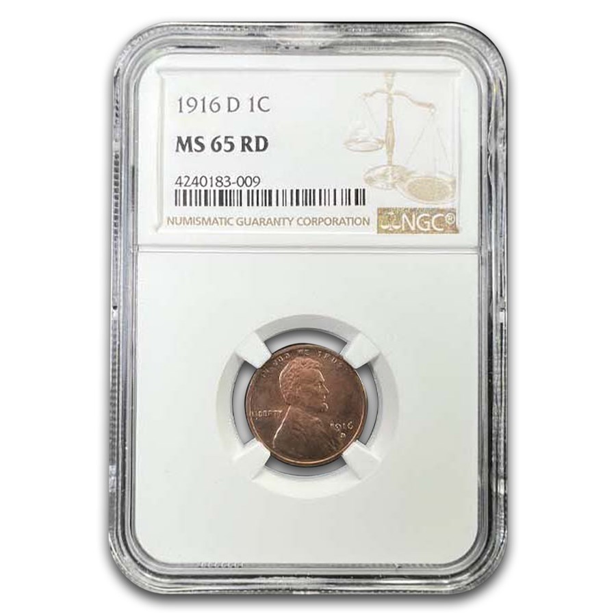 1916-D Lincoln Cent MS-65 NGC (Red)