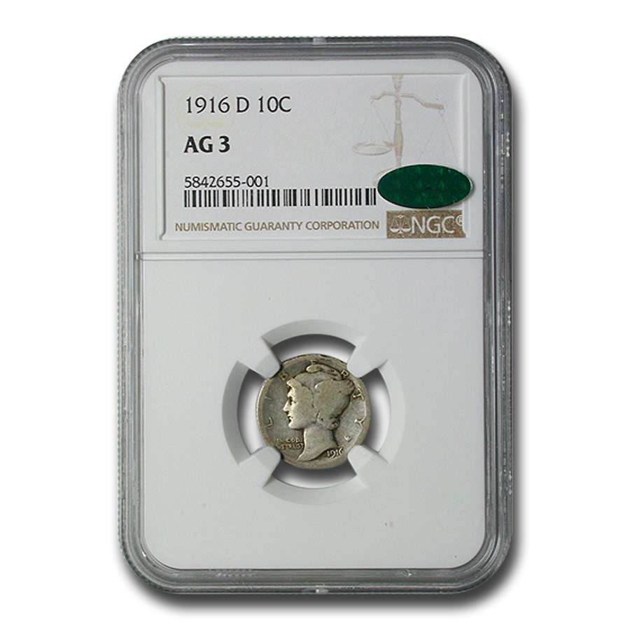 1916-D Mercury Dime AG-3 NGC CAC