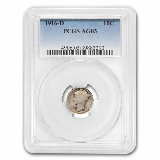 1916-D Mercury Dime AG-3 PCGS