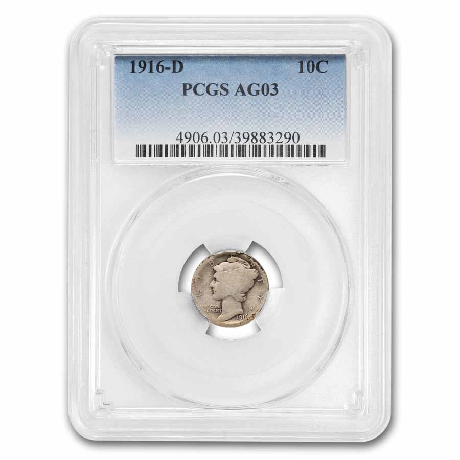 1916-D Mercury Dime AG-3 PCGS