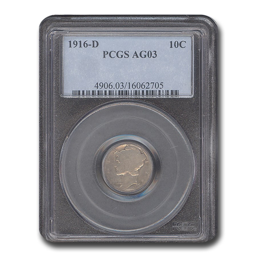 1916-D Mercury Dime AG-3 PCGS