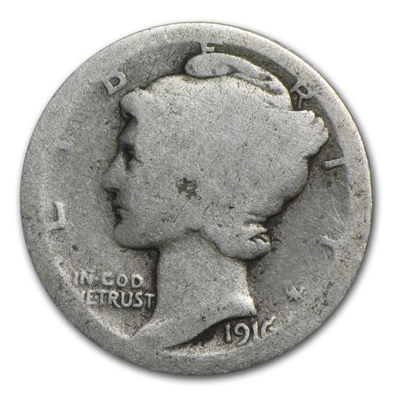 1916-D Mercury Dime AG 1916-D Mercury Dime AG