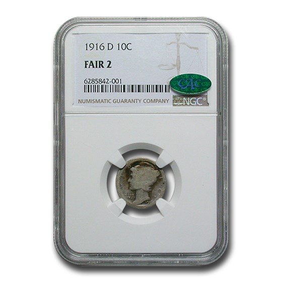 1916-D Mercury Dime Fair-2 NGC CAC 1916-D Mercury Dime Fair-2 NGC CAC