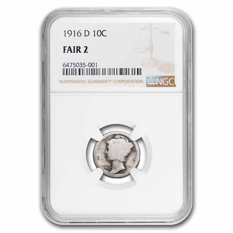 1916-D Mercury Dime Fair-2 NGC