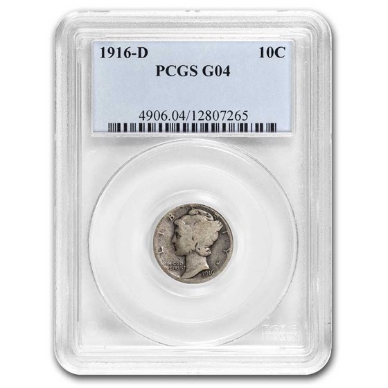 1916-D Mercury Dime Good-4 PCGS 1916-D Mercury Dime Good-4 PCGS