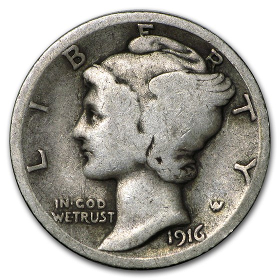 1916-D Mercury Dime Good 1916-D Mercury Dime Good