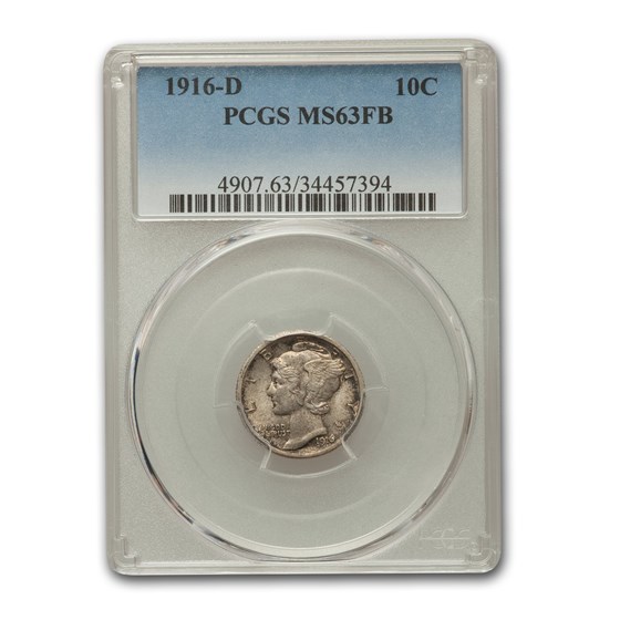 1916-D Mercury Dime MS-63 PCGS (FB) 1916-D Mercury Dime MS-63 PCGS (FB)