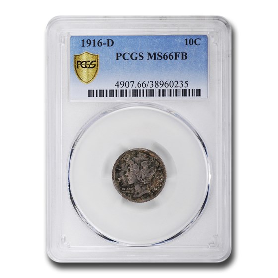 1916-D Mercury Dime MS-66 PCGS (FB) 1916-D Mercury Dime MS-66 PCGS (FB)