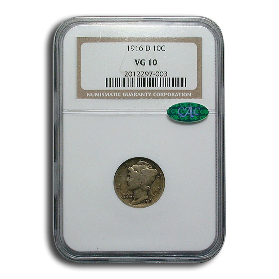 1916-D Mercury Dime VG-10 NGC CAC